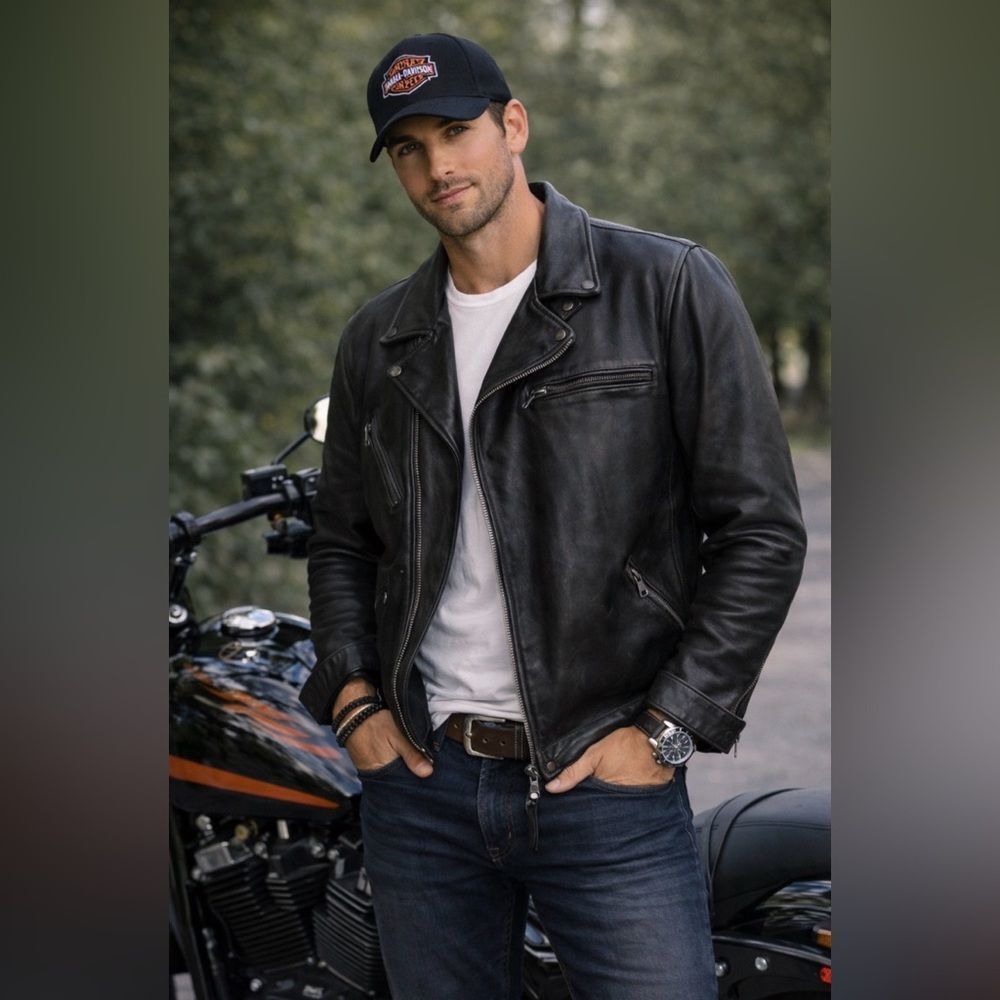 Vintage Leather Harley Davidson Jacket